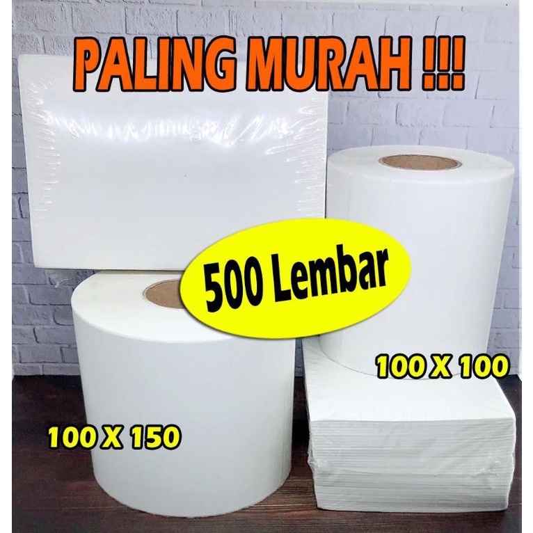 

100x100 100x150 Label Sticker Thermal / Direct Thermal Sticker / Kertas Thermal / Label Thermal / Kertas Stiker Resi / Kertas Printer Thermal / Stiker Thermal / Sticker Thermal 500pcs / Sticker Thermal A6