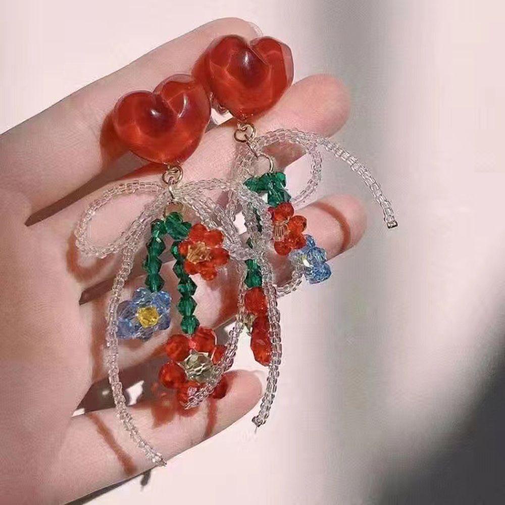 Mxbeauty Anting Menjuntai Bunga Manis Retro Pesta Gaya Pengadilan Temperamen Pastoral Gaya Korea Perhiasan