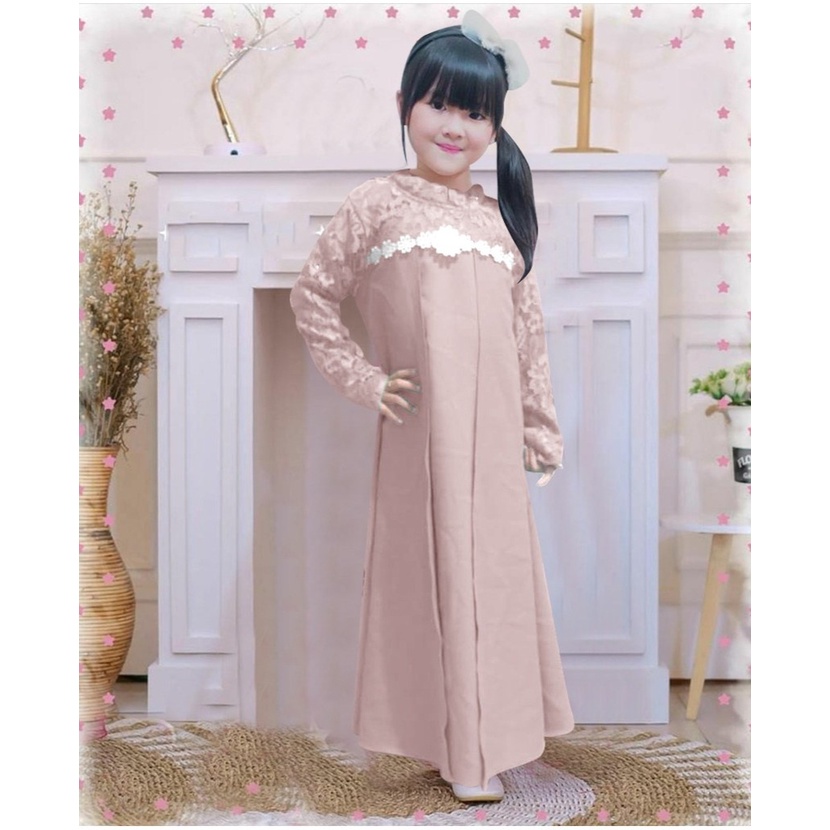 Pakaian Gamis Anak Perempuan Terbaru Maxi Rosilia Kids 4-12 Tahun Matt Moscrepe Good quality