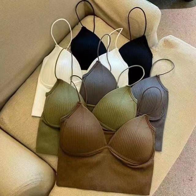 Victoria Tanktop Wanita Ada Cup Bra Korean Kamisol Import 1125