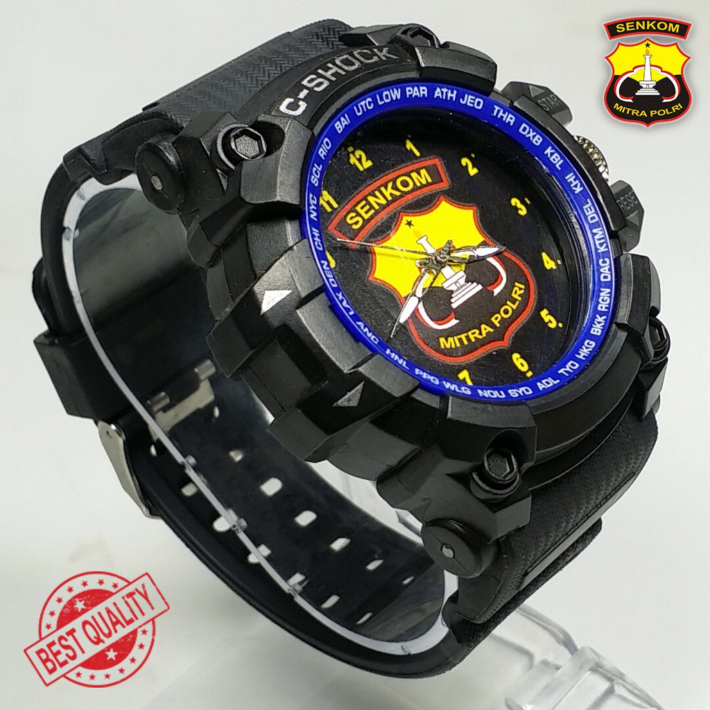 (BEST QUALITY) JAM SENKOM {MITRA POLISI} FULL BLACK