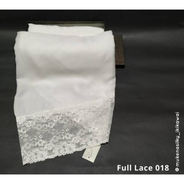 Mukena Zahra Full Lace Premium (FL-018/ putih tulang/ Broken White)