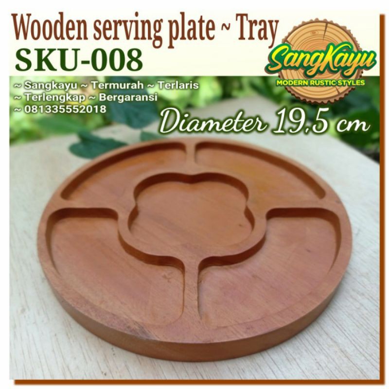 Wooden Tray plate nampan kayu piring saji unik 008 nampan multi fungsi