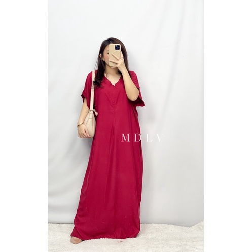 MDLV ~ 91000# Homewear Maxi Dress Jumbo Polos Dress Batwing Import