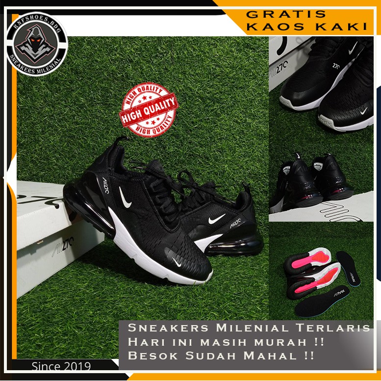 Nike Air Max 270 Black White Size 40-44 Made In Vietnam Original Premium Import Bnib Sepatu Murah