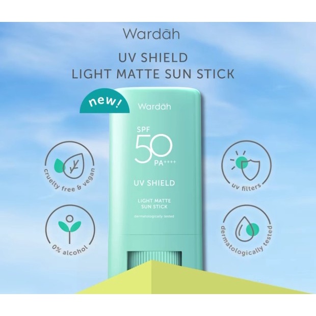 [TOSCA SPF50] WARDAH UV SHIELD SPF 50 PA ++++ LIGHT MATTE SUN STICK - SUNSCREEN STICK