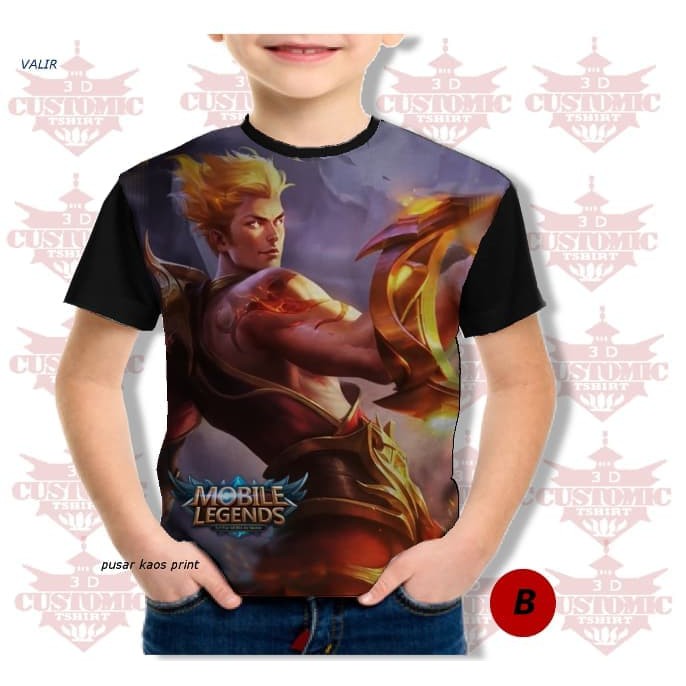 MURAH KEREN kaos 3d karakter mobile legend -  valir skin -KAOS  anak