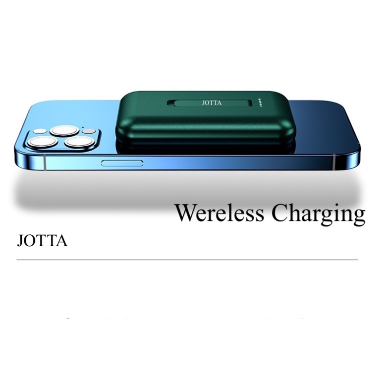 Powerbank JOTTA wereless charging Real kapasitas magnet bisa tempel with holder standing kapasitas 5.000 mah for Iphone 12,promax12,Iphone 13,Promax 13,Promax13pro.