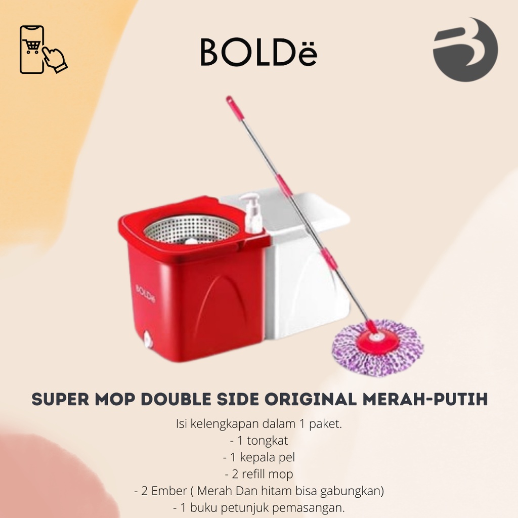 Super MOP Double Side Original BOLDe - MERAH-PUTIH / DOUBLE SIDE ECO