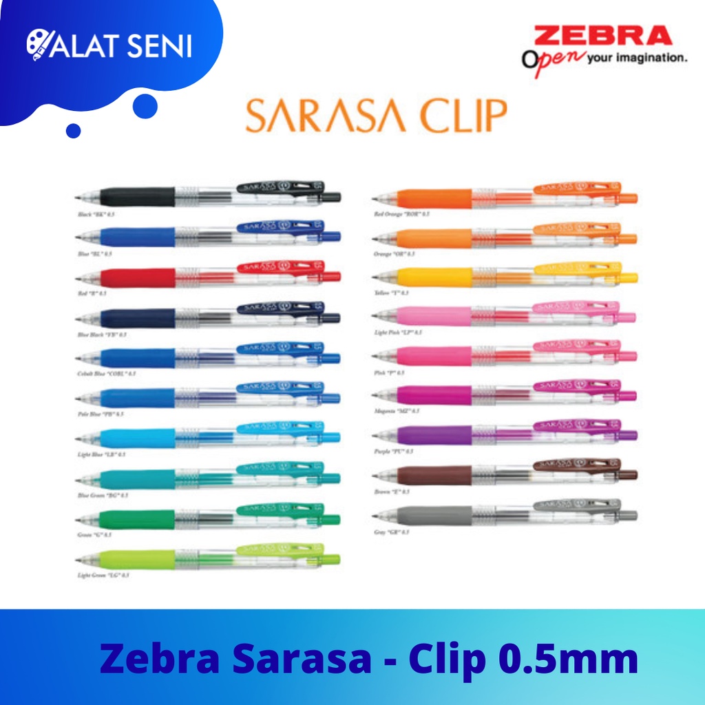 

Bolpoin / Pulpen Zebra Sarasa Clip Gel 0,5 Warna Warni / Gel pen