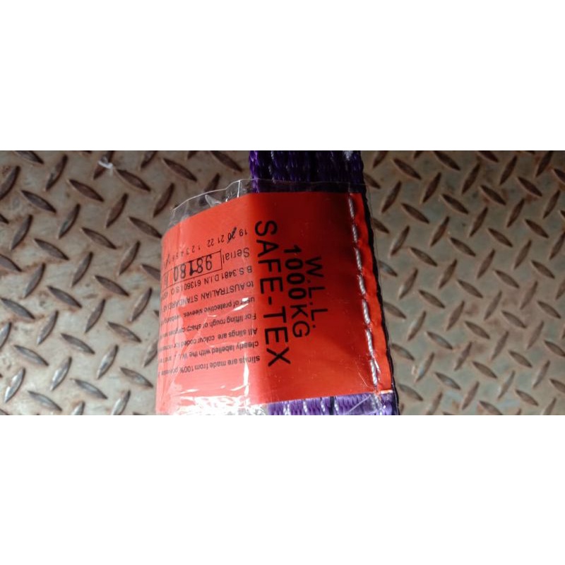 webbing sling 1 ton tebal lebar 3,5 cm panjang 1,5 meter kualitas wahid no abal abal tali angkat safety