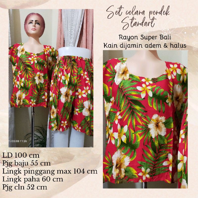 Set celana pendek Rayon Super