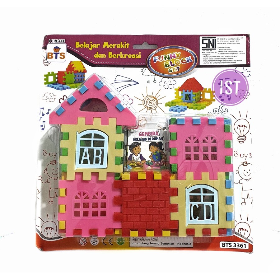 mwn.toys Mainan Block Puzzle Rumah No.BTS3361