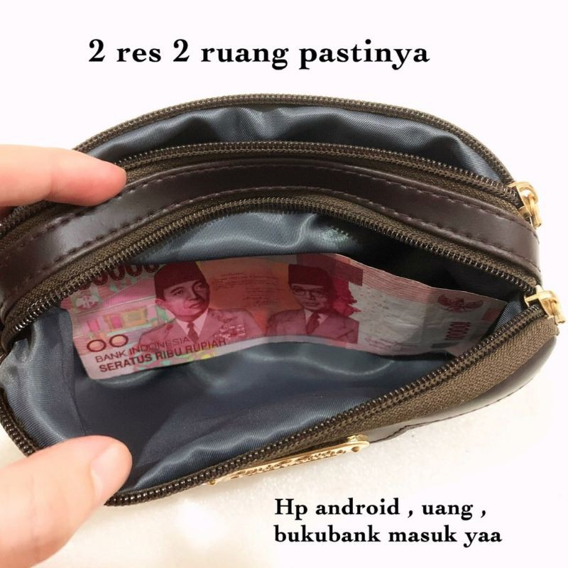 Dompet Wanita Mono Damier Kotak 2 Ruang / Dompet  Wanita Handbag