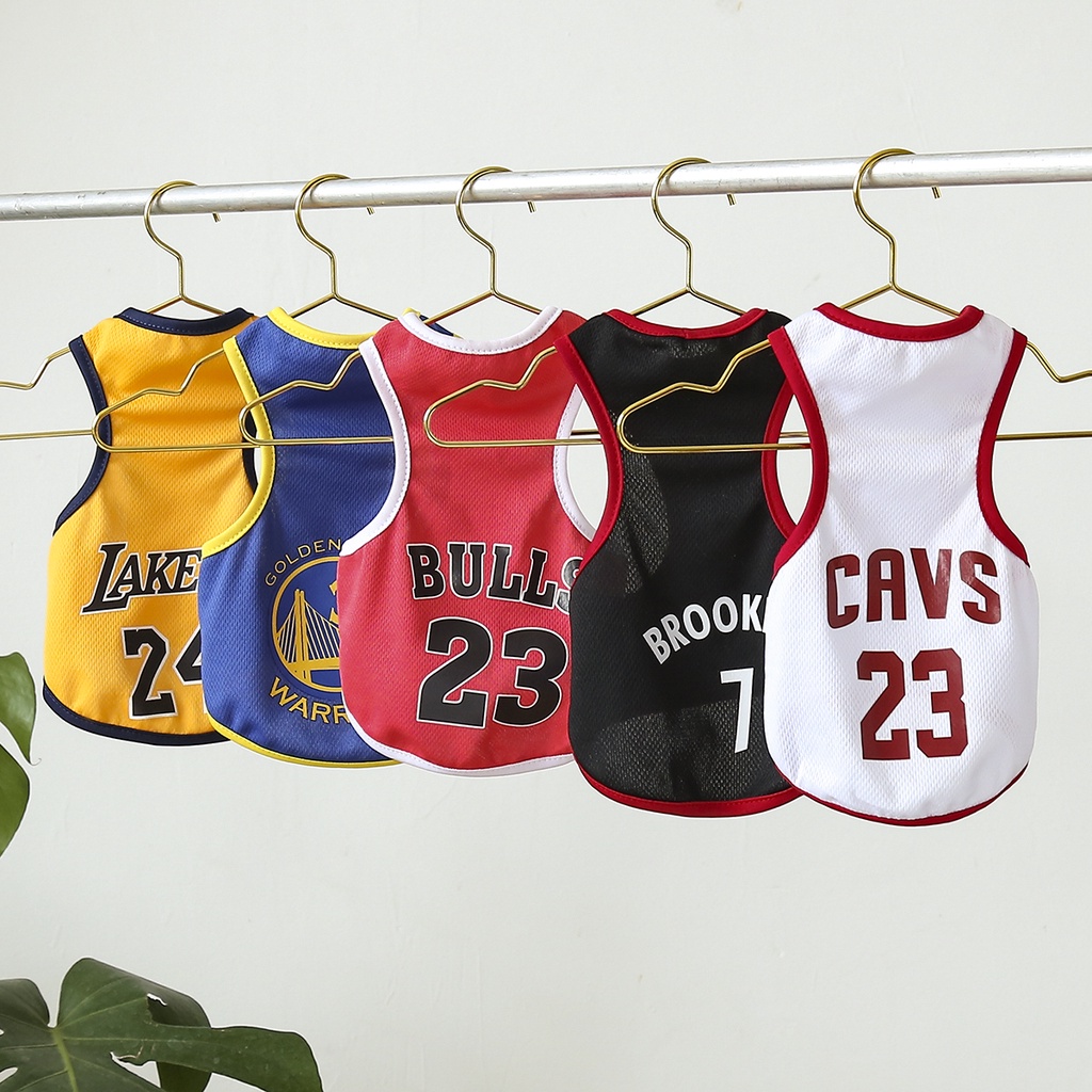 Kaos Jersey Basket Musim Panas Bahan Breathable Untuk Anjing / Kucing