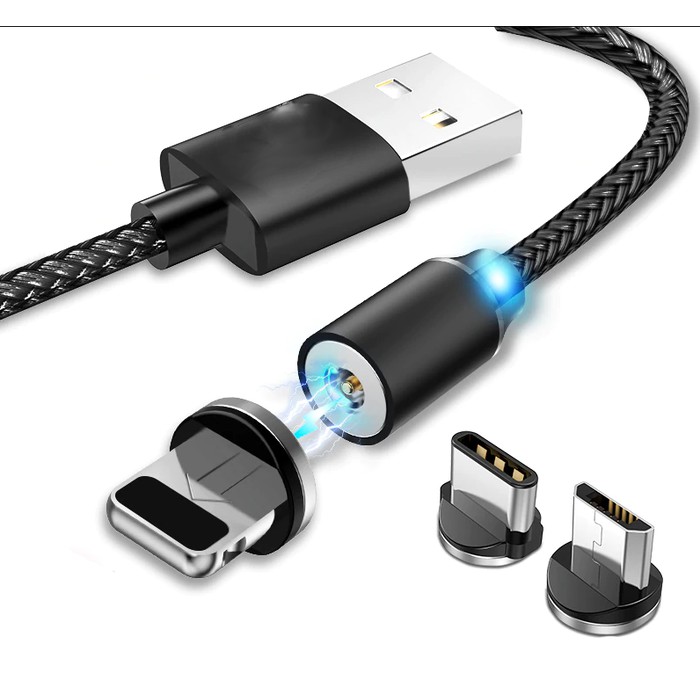 KABEL CHARGER USB MAGNET 3 IN 1 IPHONE MICRO TYPE C KABEL DATA MAGNET