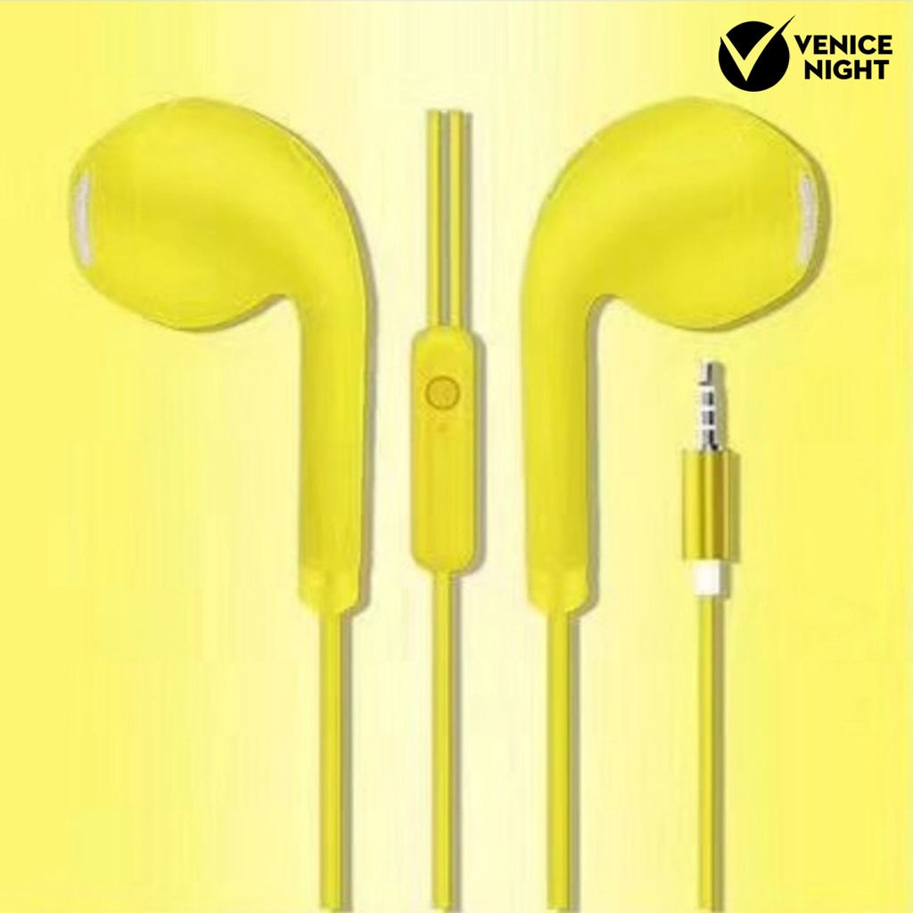 (VNEP) (Berkabel) U19 Macaron Headset Earphone Musik Stereo Universal 1.2m Dengan Mic