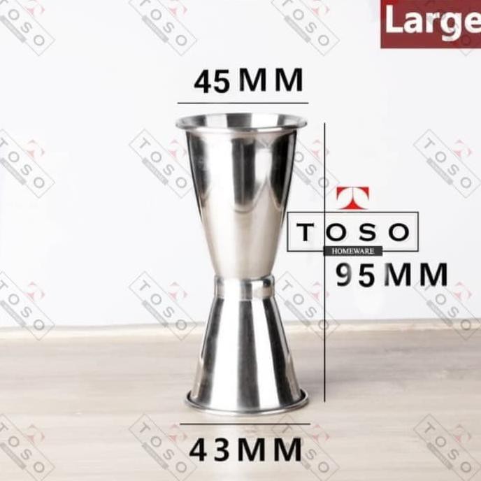 MC03 Measuring Jigger Stainless Measure Cup 30/45ml Gelas Ukur Takaran