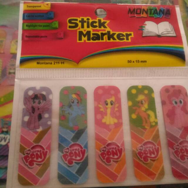 

Stick marker. Pembatas buku plastik karakter