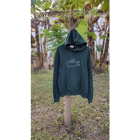 Hoodie lacoste big logo green on green (ORI)