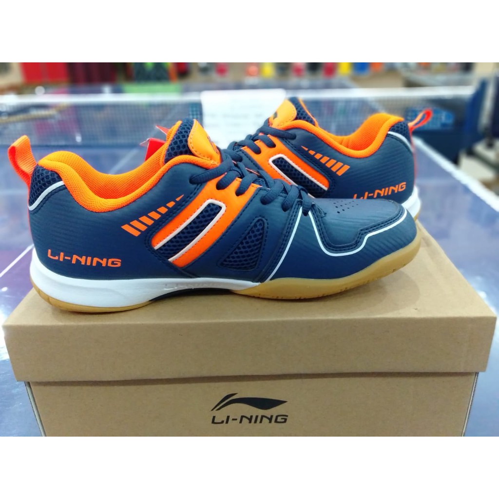  SEPATU  BADMINTON  LINING ATTACK III AYTP 075 2 NAVY ORG 