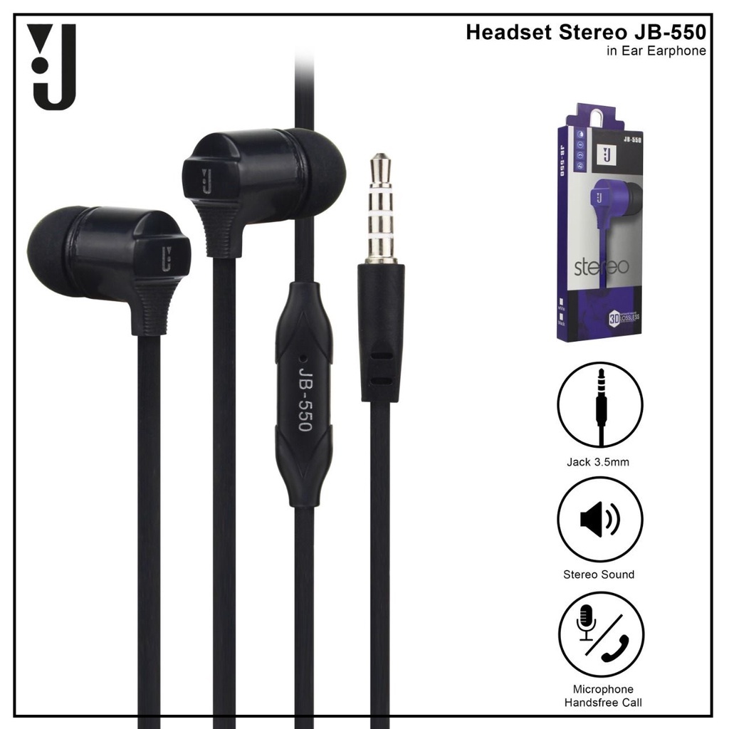 (ba) HF/Headset Earphone JBL JB-550 Bass Good Quality