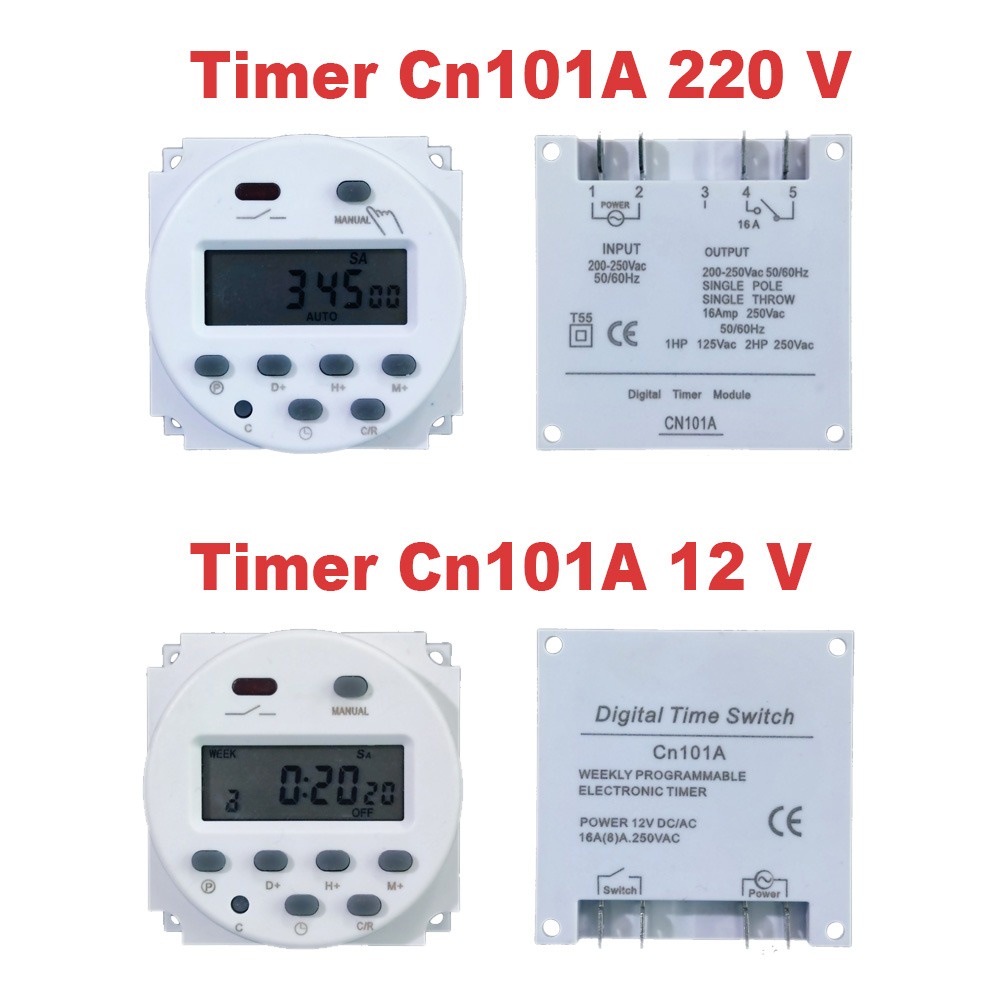 Timer Switch Digital Time Delay Relay 12V 220V CN101A Untuk Lampu Digital Timer Programmable On Off