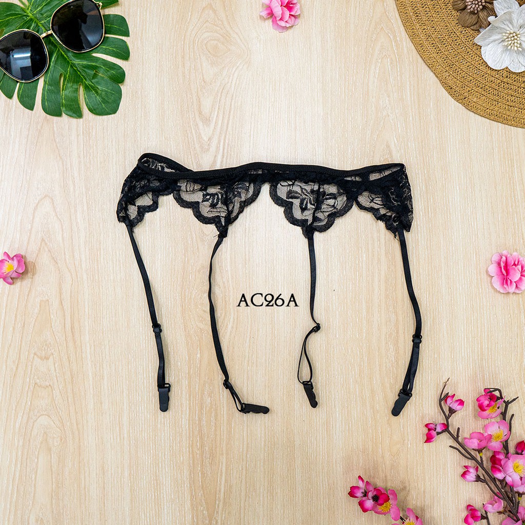 [SIAP KIRIM] GARTER BELT SABUK PAHA + STOCKING SEXY LACE PREMIUM HITAM AC26A