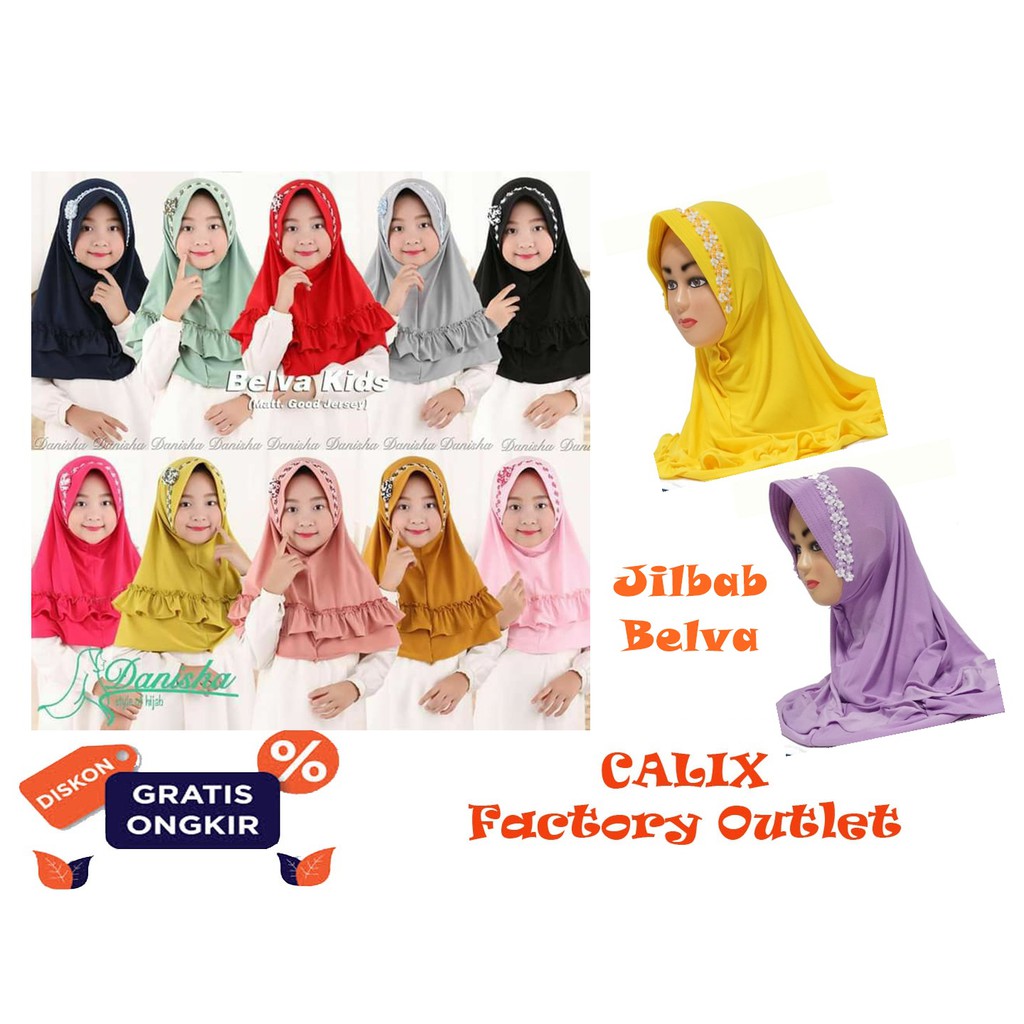 Jilbab Anak Hijab 5-7thn Belfa  Kerudung Anak Baju Muslim Anak