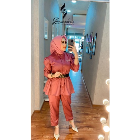 SCRUB LENGAN PUFF KANCING SHANGHAI BAJU JAGA DOKTER PERAWAT / SERAGAM OKA / BAJU DINAS BAJU DOKTER M