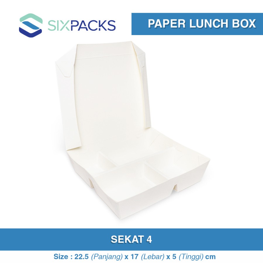 Paper Lunch Box Sekat 4 Isi 100 Pcs ERGOPAK