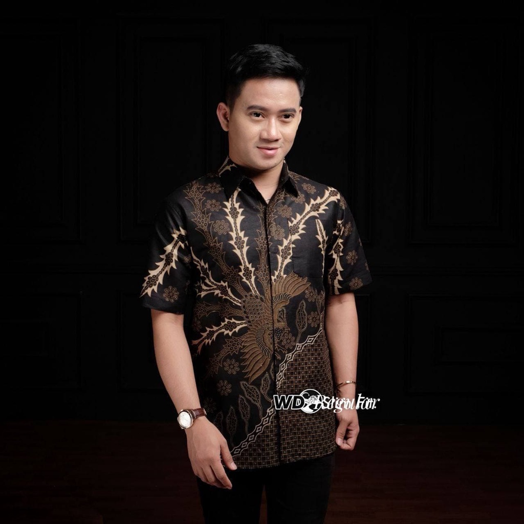 Risna Batik HRB023 Kenongo Hem Kemeja Batik Pria Lengan Pendek Katun Primis Premium Halus M L XL