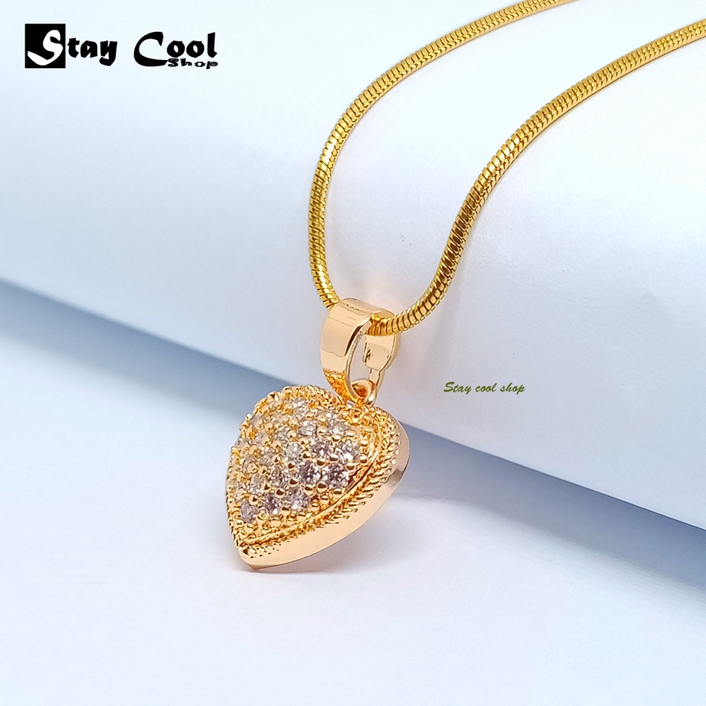 SCS - ASLI TITANIUM Kalung Liontin Titanium Emas/Kalung Fashion Korea Titanium/Liontin LOVE Titanium