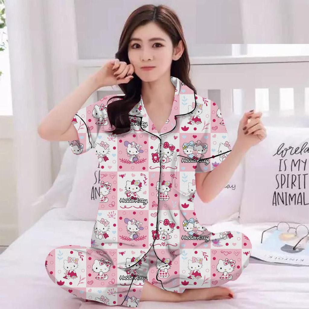 blinqshop baju tidur piyama PP,CP,HP,DST HELLO KITTY KOTAK-cp hello kitty kotak