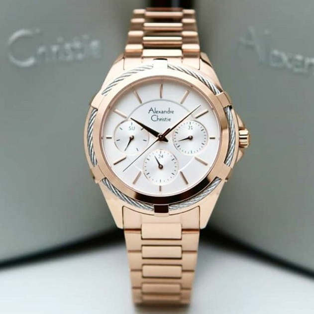 Alexandre Christie AC 2841 BF AC2841 Ladies Rose Gold Stainless