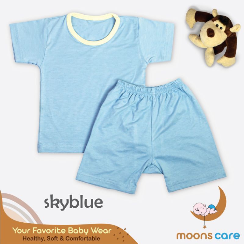 Moon's Stelan Oblong pendek Polos stelan baju bayi pendek polos