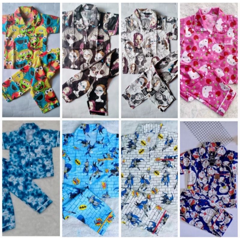 3 pcs baju tidur anak anak 1-5 thn piama pakaian tidur stelan anak termurah