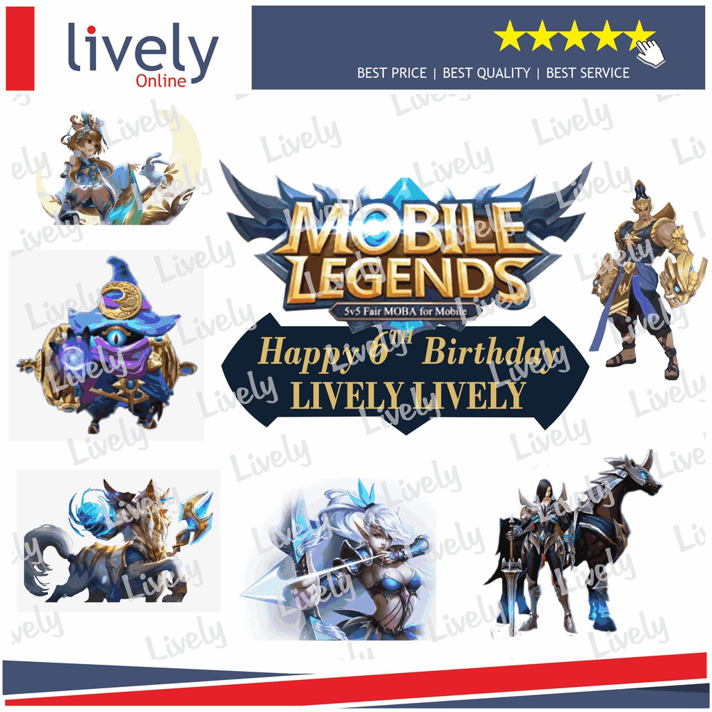 CUSTOM NAMA HIASAN KUE ULANG TAHUN KARAKTER MOBILE LEGENDS 07 CAKE TOPPER HAPPY BIRTHDAY