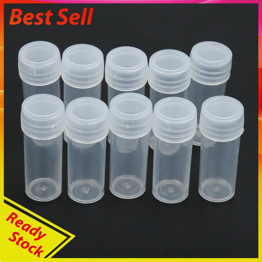 50Pcs 5g Volume Plastic Sample Bottle 5ML Small Bottle Vial Storage Contain