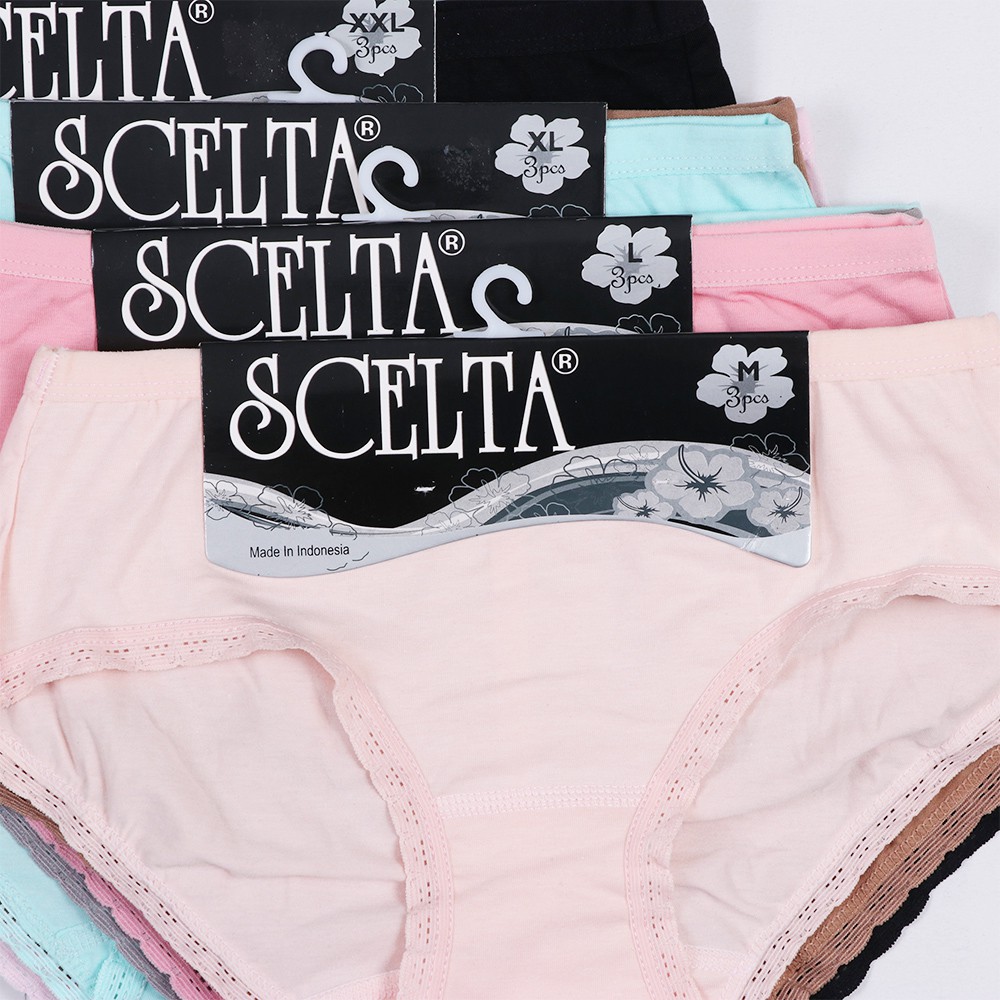 Scelta - 3Pcs Basic Panty Celana Dalam Wanita Polos Cd Sc 427 thumbnail 4