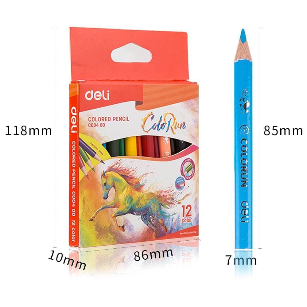 TGM - Deli EC00400 School Color Pencil Pensil Warna Mini color pencil 12 color