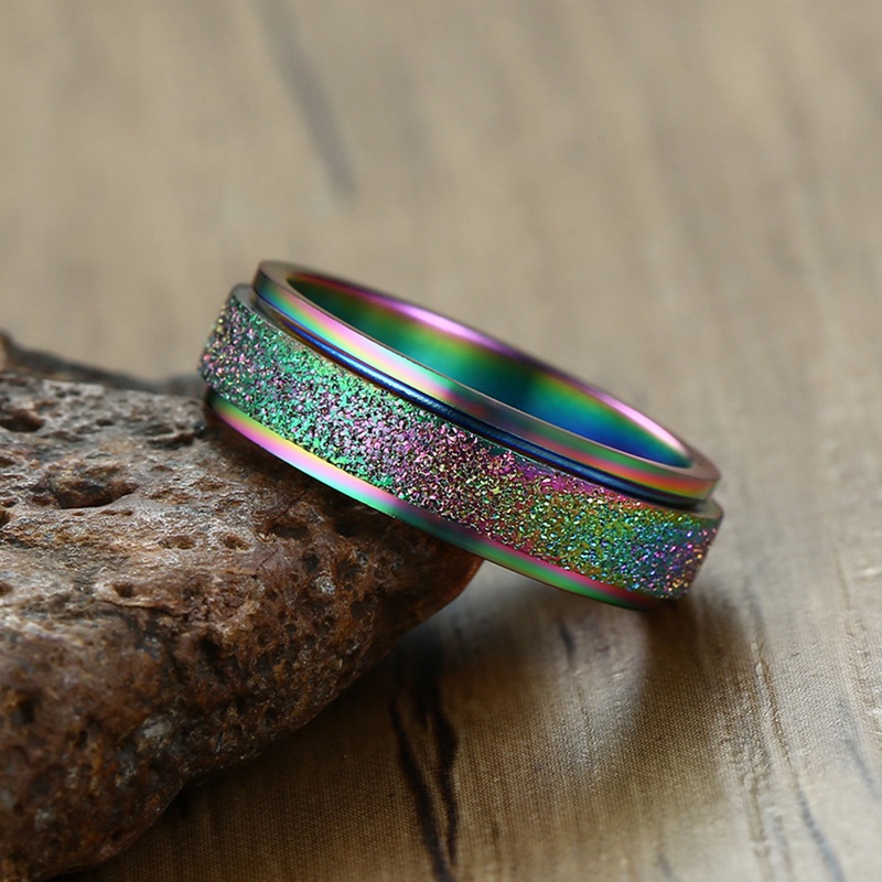 Fancyqube Fancycube Fancycube Cincin Spinner Bahan Stainless Steel Untuk Pria Dan Wanita