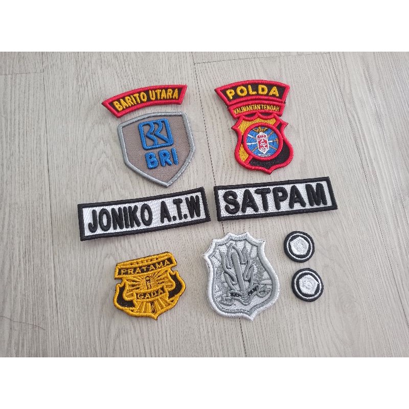 bordir satpam bank bri terbaru full set pdh