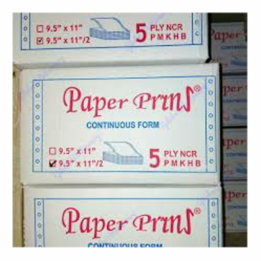 Continuous Form Paper Prins K5 / Kertas Komputer 5 Rangkap 5 Ply 9 1/2 x 11&quot;