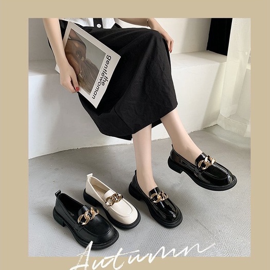 [COZY] Misha Loafers Chain Korea Fashion Wanita Import