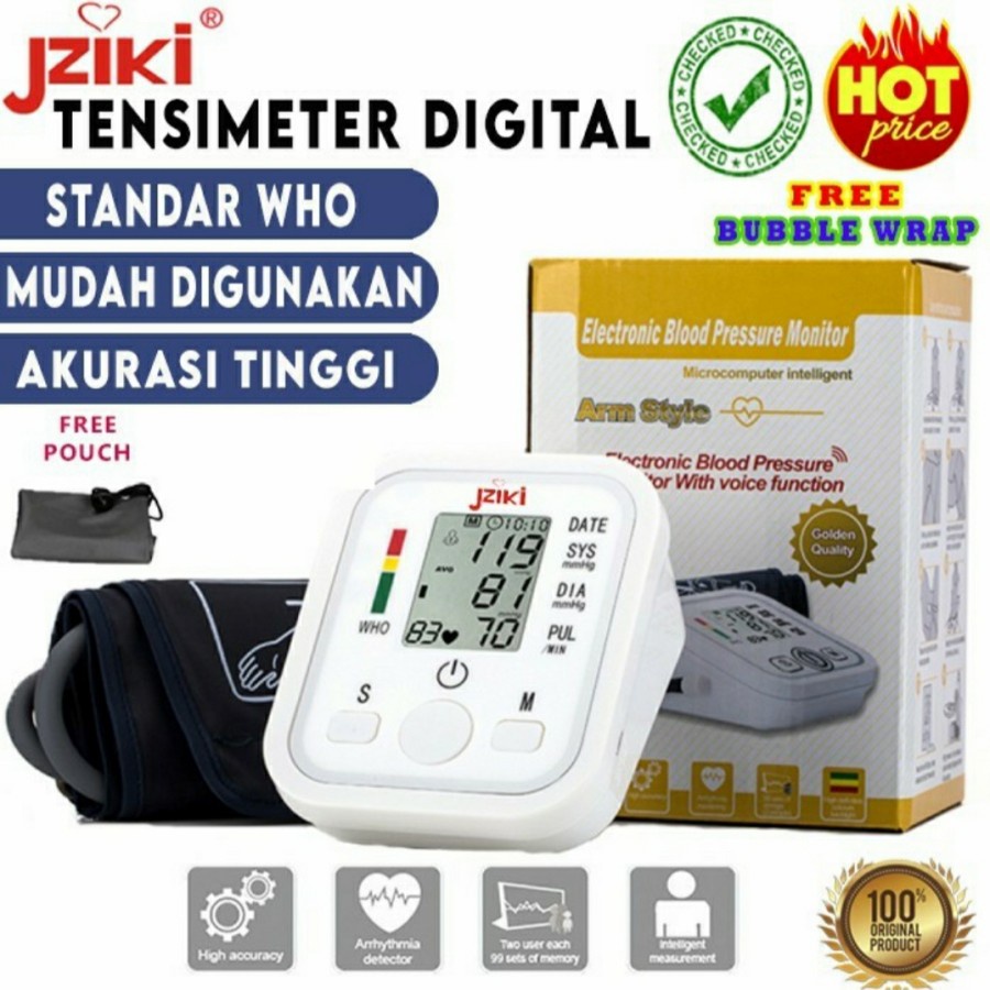 Tensimeter Digital LCD Alat Cek Pengukur Tekanan Tensi Darah Otomatis