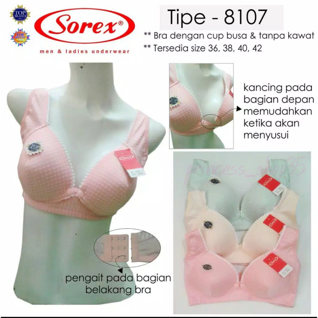 Bra Menyusui Sorex 8107 Tanpa Kawat / Bh Menyusui Sorex / Nursing Bra Sorex