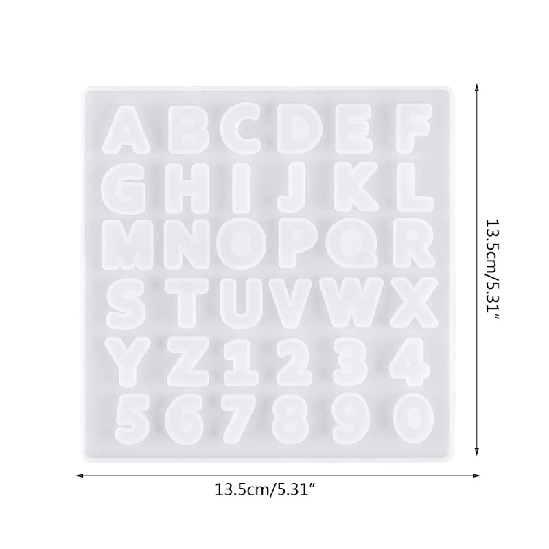 SIY  Crystal Epoxy Resin Mold Alphabet Letter Number Keychain Pendant Silicone Mould