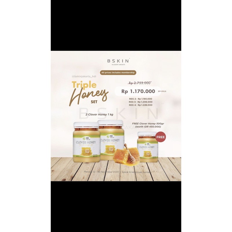 clover honey triple set