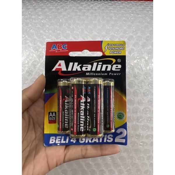 BATERAI BATRE BATTERY ABC ALKALINE AA A2 ISI 6 ORIGINAL